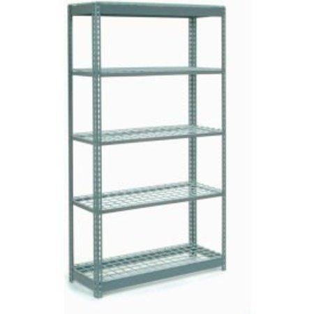 GLOBAL EQUIPMENT Heavy Duty Shelving 48"W x 12"D x 60"H With 5 Shelves - Wire Deck - Gray 255451